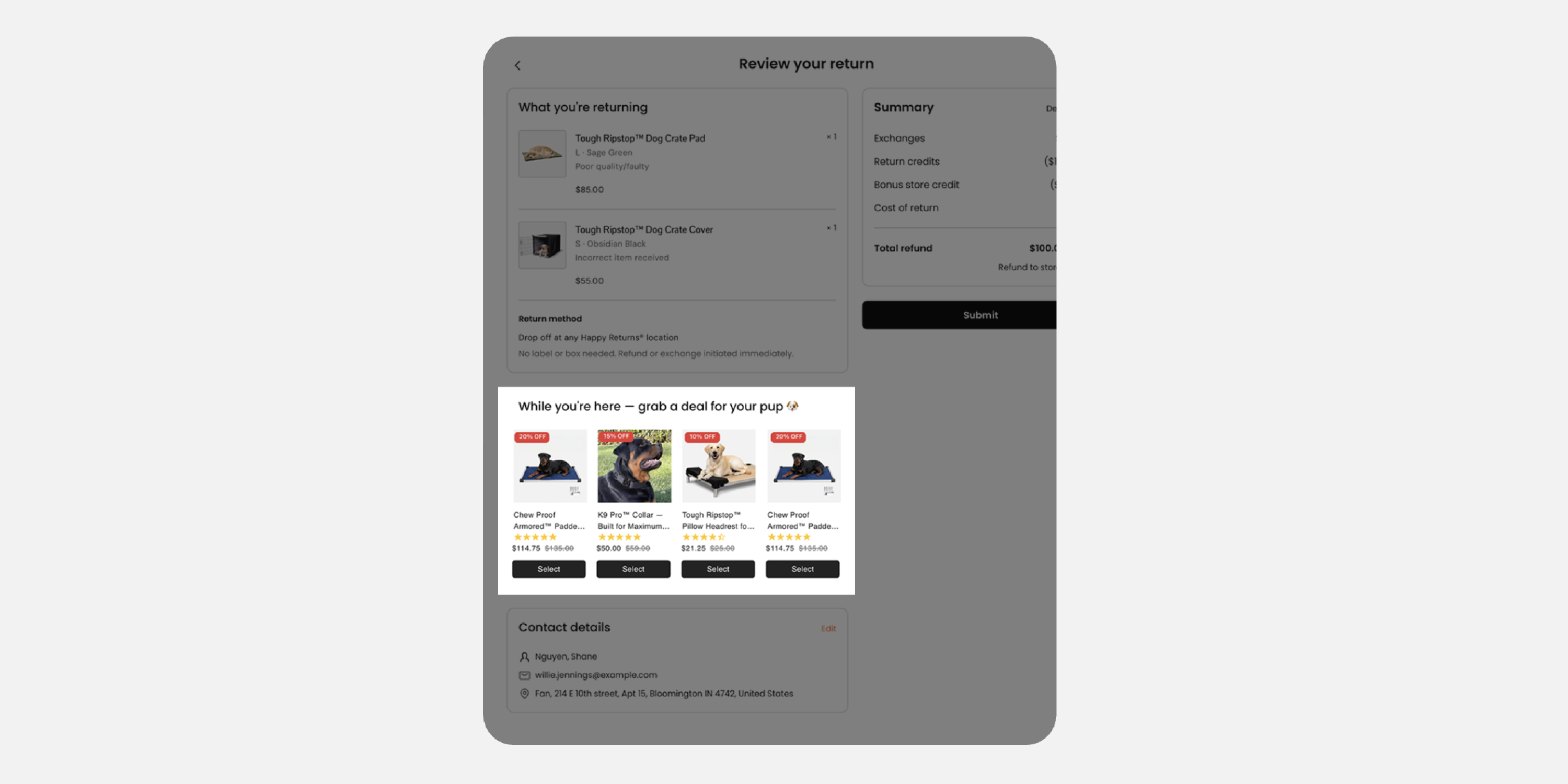 In-returns deal offers