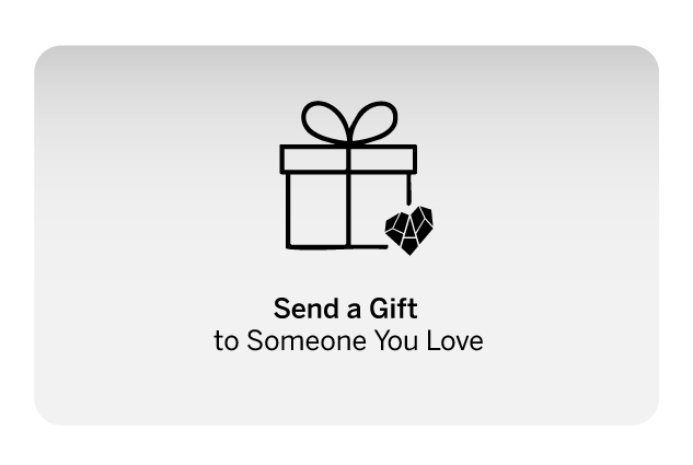 Illustration of a gift box with a bow and a heart symbol, accompanied by the text "Send a Gift to Someone You Love" on a gray background.