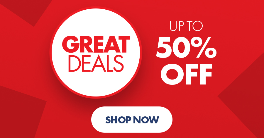 ```html
<img src="image.jpg" alt="Great Deals up to 50% off, red background with 'Shop Now' button">
```