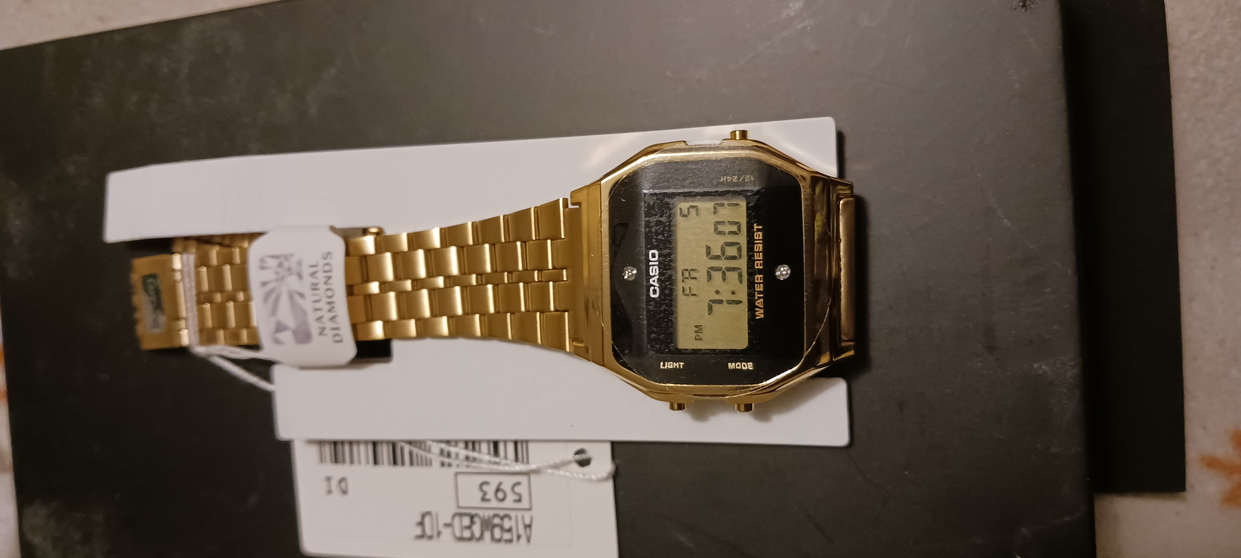 レイボ　A159WGED”CASIO Classic Diamond” Casio Gold A159WGED-1DF Natural Diamond Digital Classic