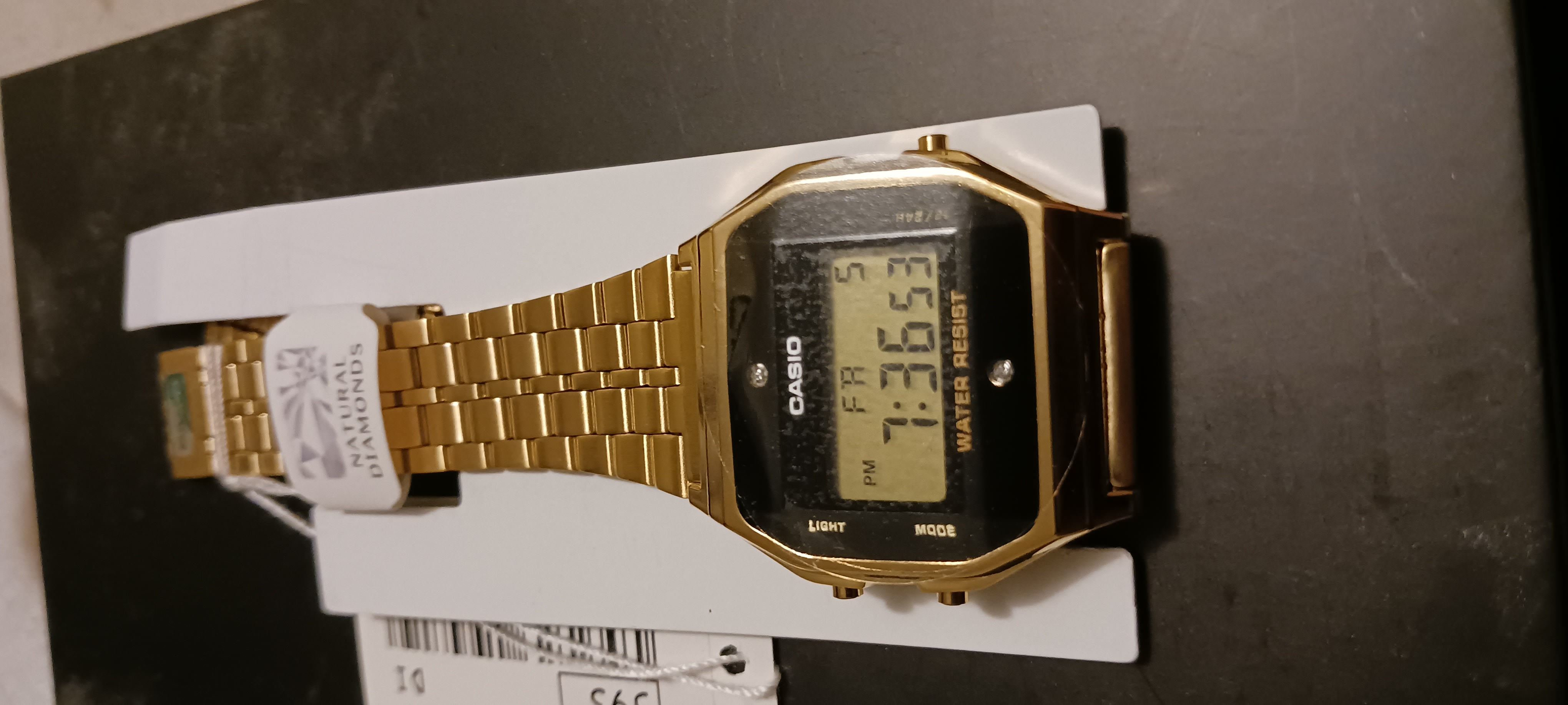 レイボ　A159WGED”CASIO Classic Diamond” Casio Men's Diamond Series A159WGED-1 Watch Stainless Steel