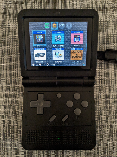 POWKIDDY v90 Black Version 3-Inch IPS Screen Flip Handheld