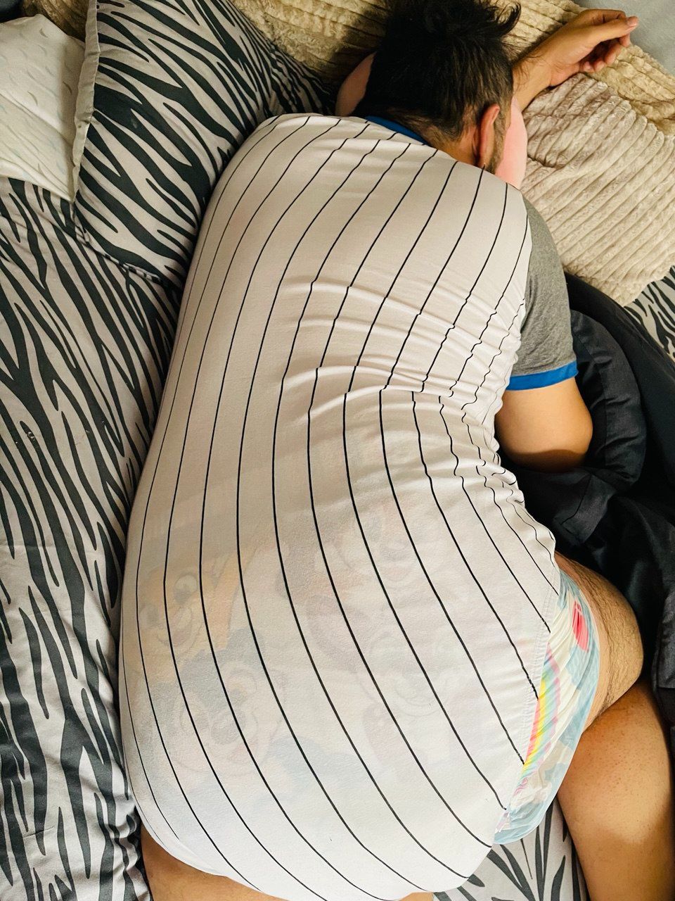 Body Pigiama Uomo Con Bottoni - Strisce Baseball Comodo E Morbido - Foto 1