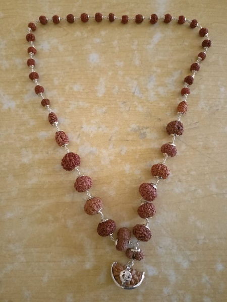 Rudraksha Siddha Mala (1-16 Mukhi) Indonesian (Java) Small 12- 14mm in Silver